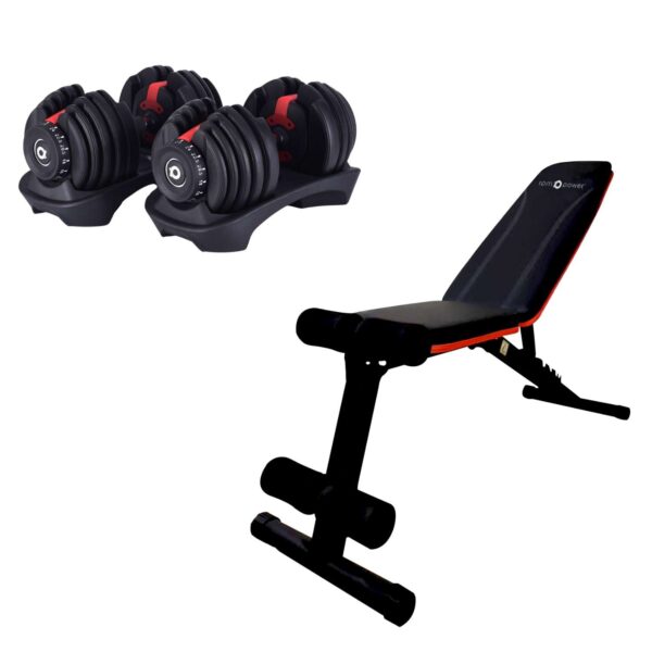 Adjustable Dumbbells 24kg & P1100 Weight Bench