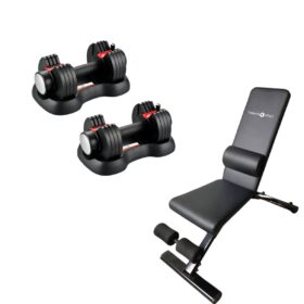 11kg Adjustable Dumbbells & Weight Bench(1)